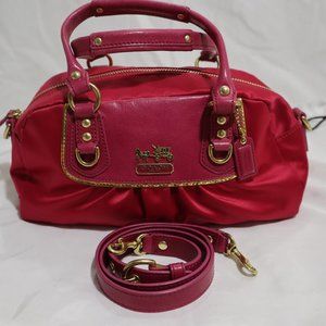 Coach small Pink satin hand bag (Like New)